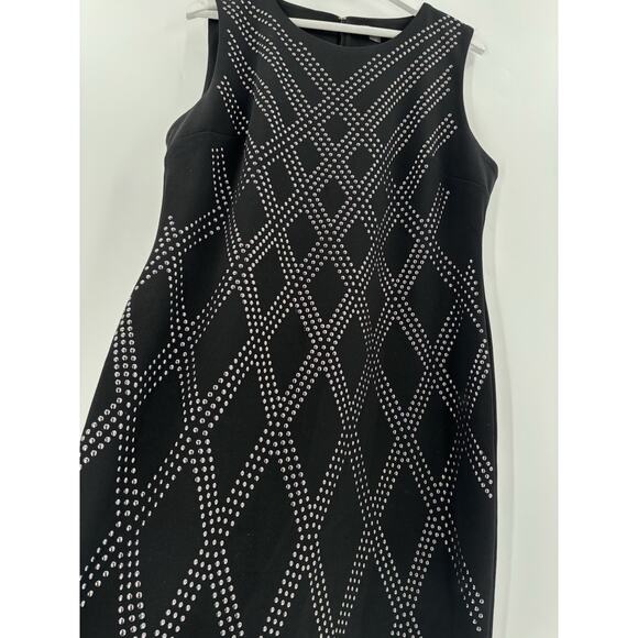 Tommy Hilfiger Dress Womens 18 Black Sleeveless Studded Sheath Stretchy Zip Up - Picture 7 of 16